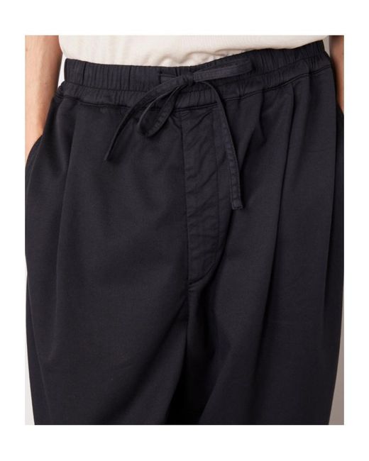 Officine Generale Black Peterson Drawstring-Waistband Trousers for men