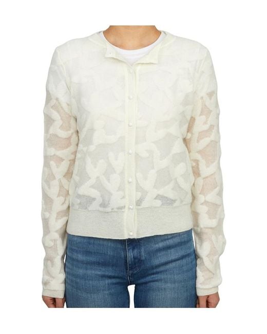 Max Mara White Long-Sleeved Cardigan