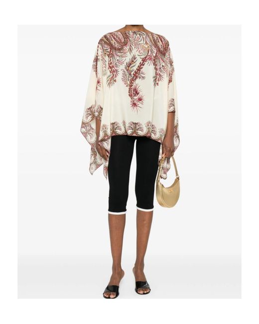 Etro Pink Paisley Printed Boat-Neck Blouse