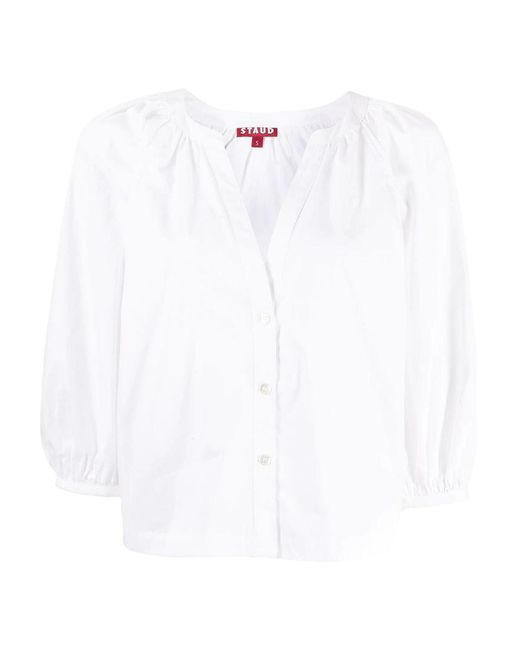Staud White Dill Button-Up Shirt