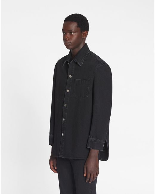 Lanvin Blue Cocoon Button-Up Denim Shirt for men