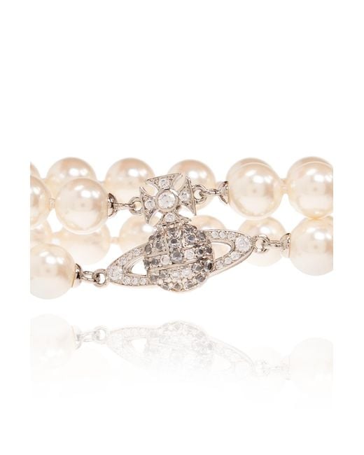 Vivienne Westwood White Double Row Pearl Bracelet