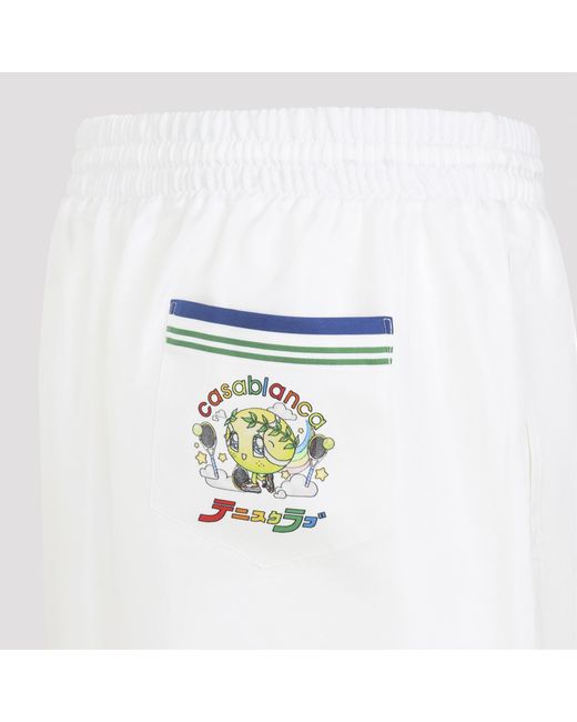 Casablanca White Tennis Club Icon Twill Shorts for men
