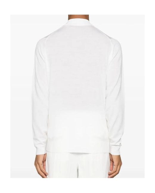 John Smedley White Harcourt Knitted Jumper for men