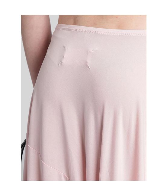 Maison Margiela Red Asymmetric Elasticated Waistband Skirt