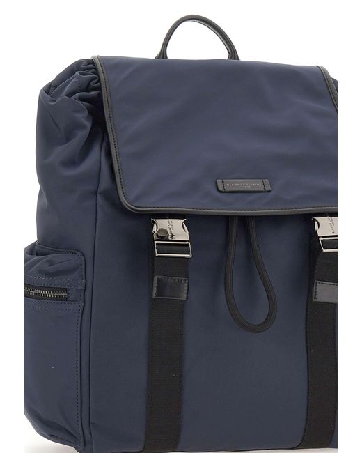 Gianni Chiarini Blue Oslo Flap Backpack for men