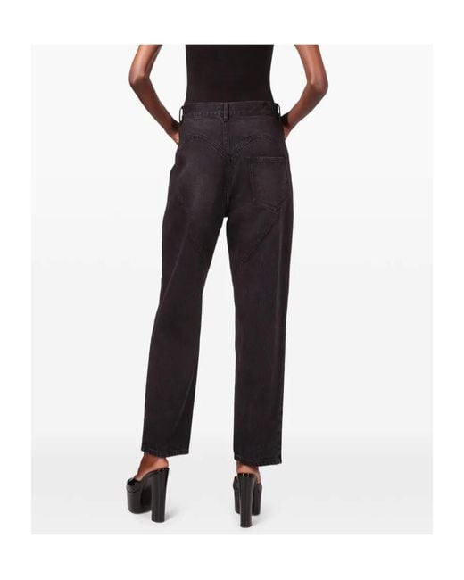 Area Black Embellished Mid-Rise Slit Jeans