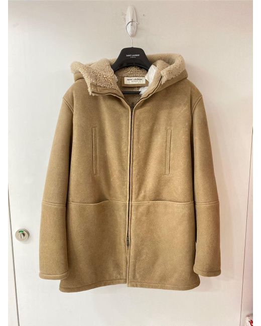 Saint Laurent Natural Fur Zipper Coat for men