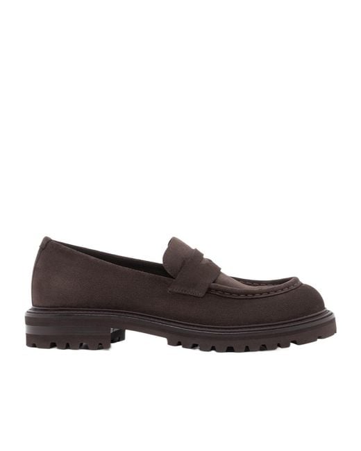 Giorgio Armani Brown Lug Sole Loafers for men