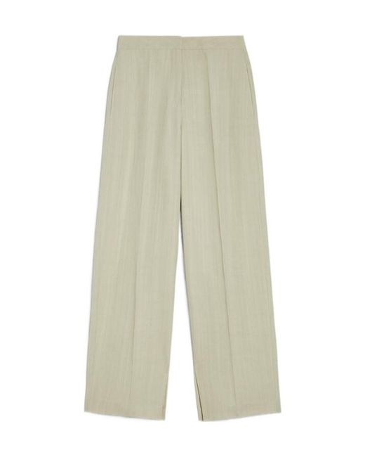 Jil Sander White Pleat-Detailed Straight-Leg Trousers