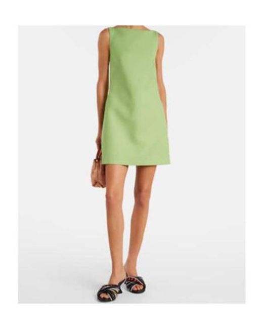 Emilia Wickstead Green Rifer Wool Cady Minidress