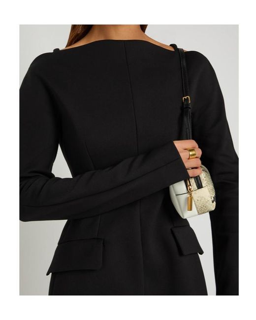 Sportmax Black Cold Shoulder Woven Mini Dress