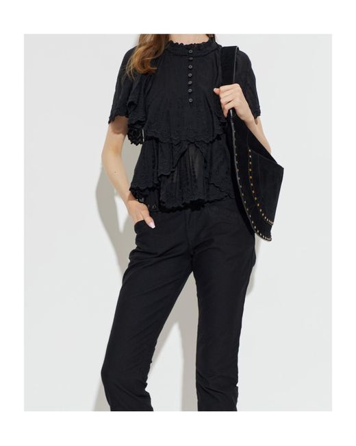 Isabel Marant Black Short-Sleeved Top