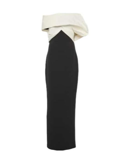 Safiyaa Black Lerena Vista Crêpe And Faille Maxi Gown