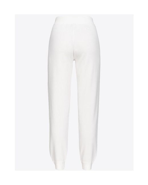 Pinko White Drawstring Fleece Joggers