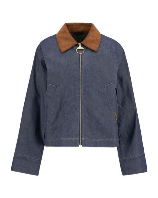 Barbour Blue Zipped Denim Jacket