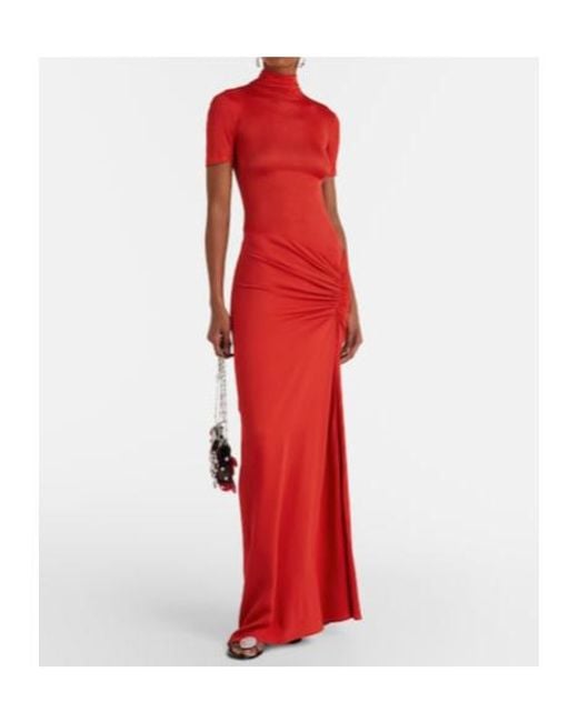 Christopher Esber Red Fusion Ruched Gown
