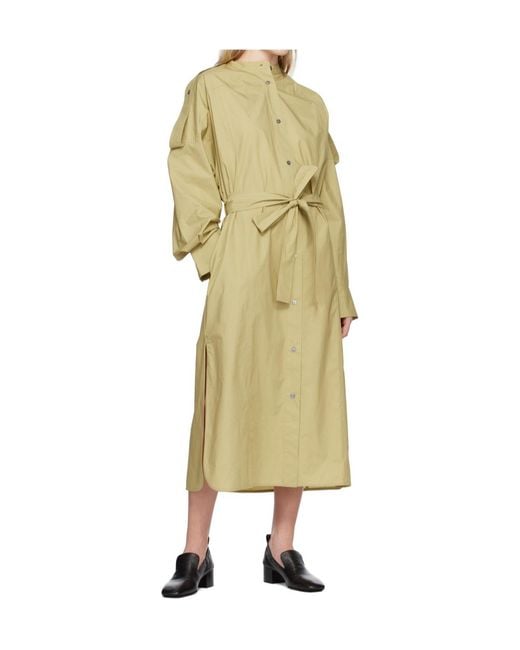 Studio Nicholson Natural Itarsi Poplin Belted-Waist Dress