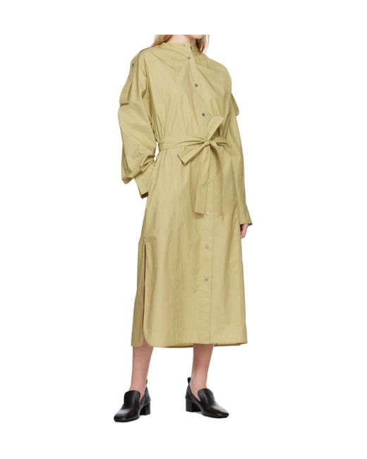 Studio Nicholson Natural Itarsi Poplin Belted-Waist Dress