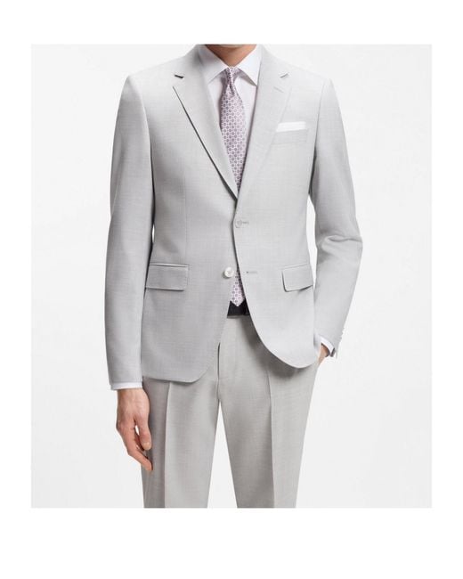 Boss Gray Boss Micropattern Two-Piece Suit for men