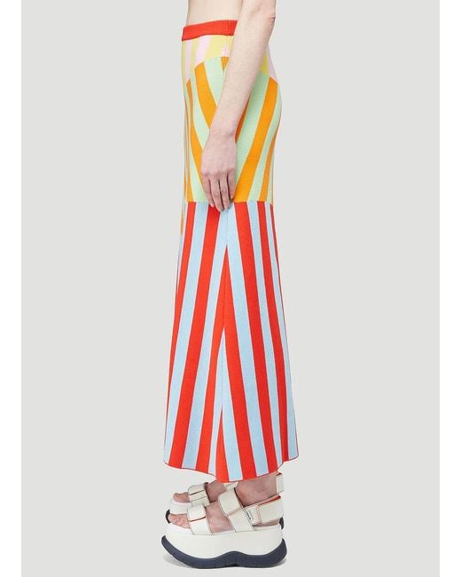 Sunnei White Patchwork Knit Skirt