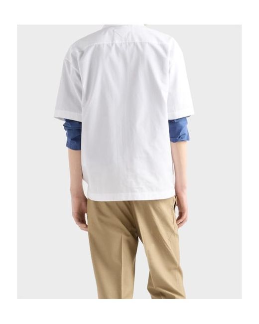 Prada White Short-Sleeved Cotton Shirt for men