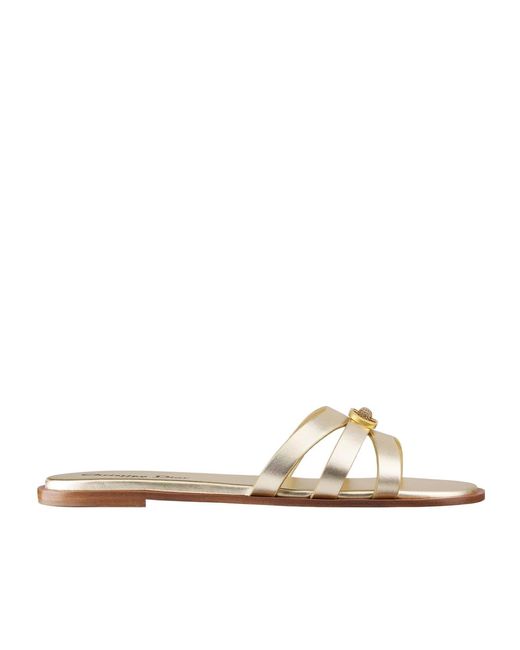 Dior White Strappy Embellished Flat Sandals