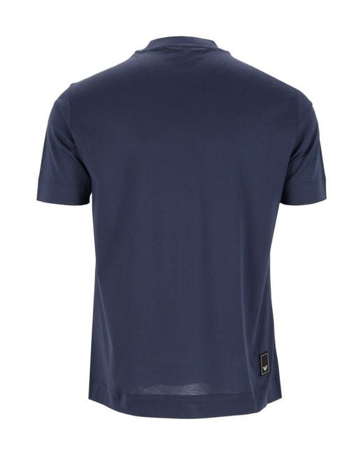 Emporio Armani Blue Crew-Neck T-Shirt for men