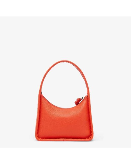Fendi Red Mini Fendessence Logo Plaque Tote Bag