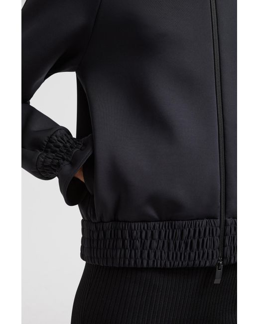 Moncler Black Logo Patch Zip-Up Cardigan