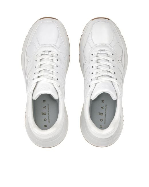 Hogan White Panelled Lace-Up Sneakers