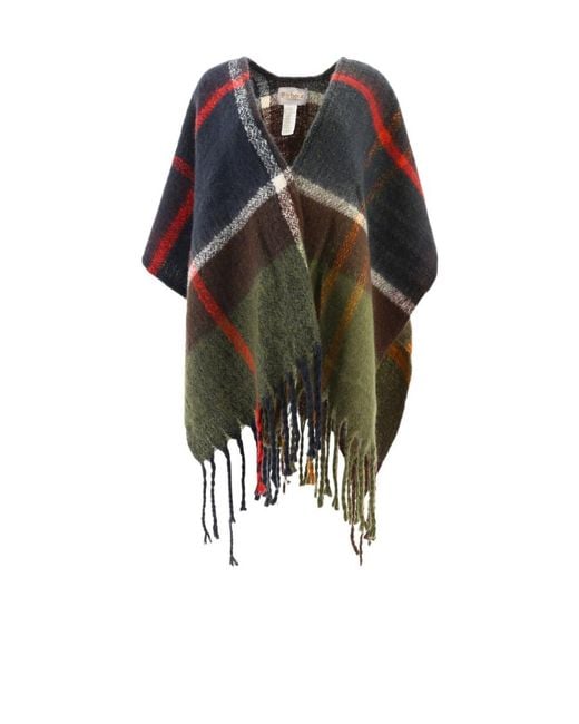 Barbour Multicolor Checked V-Neck Cape