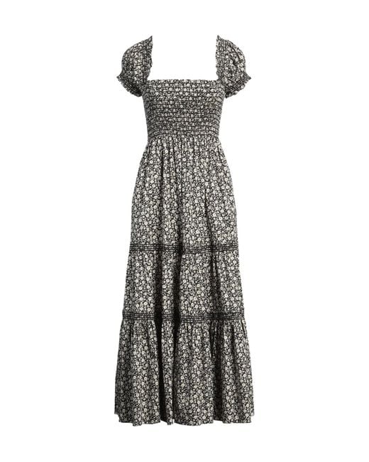 Tory Burch Black Floral Pleated Dress