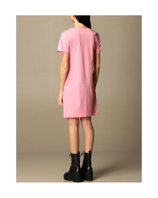 Moschino Pink Heart Print T-Shirt Dress