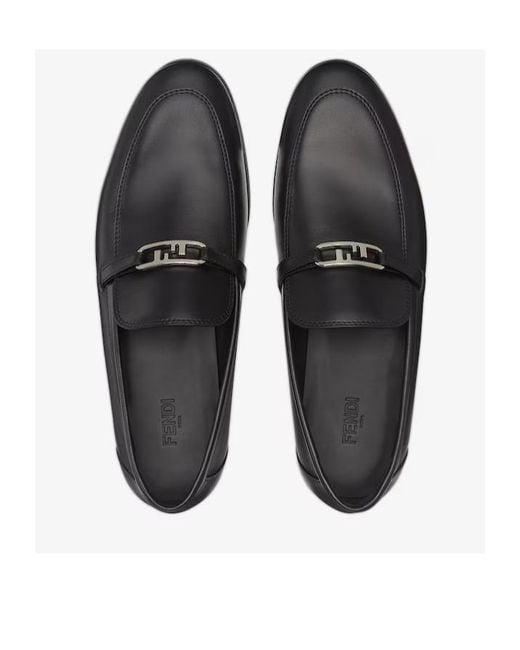 Fendi Black O'Lock Slip-On Loafers for men