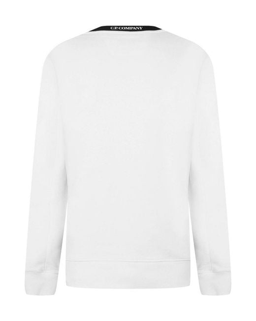 C P Company White Lens Crew-Neck Sweatshirt for men