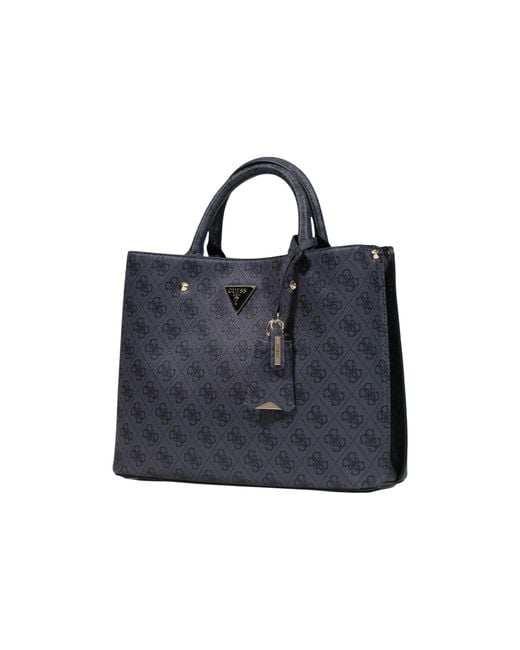 Guess Blue Monogram Top-Handles Tote Bag