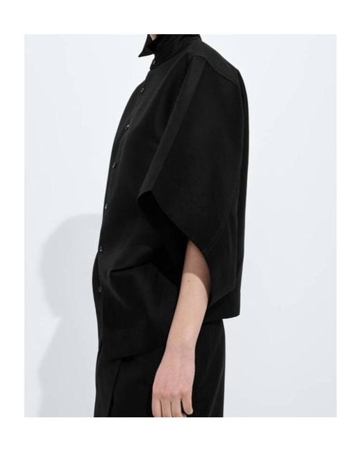Bottega Veneta Black Raglan Sleeved Shirt