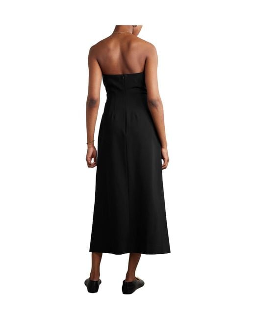 Kallmeyer Black Strapless Crepe Midi Dress