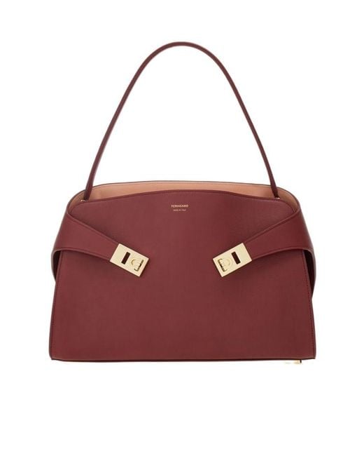 Ferragamo Red Hug Soft Shoulder Bag