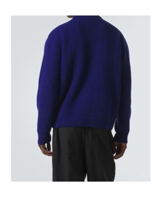 Jil Sander Blue Wool Sweater for men