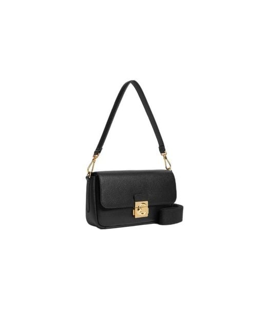 Coccinelle Black C-Me Lock Medium Shoulder Bag