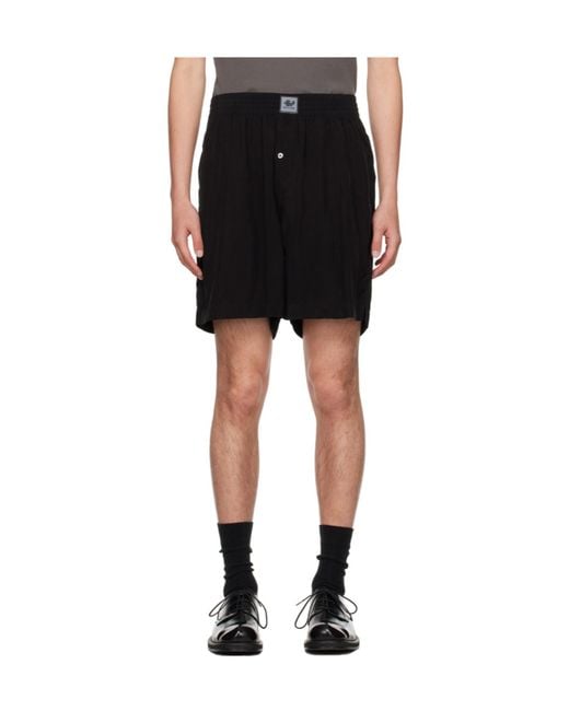 Eytys Black Aniara Logo Patch Shorts for men