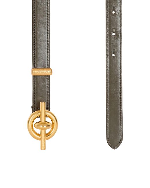Balmain White Smooth Leather T-Bar Belt for men