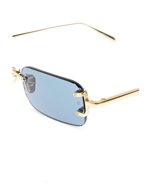 Linda Farrow Blue Taylor Rectangle Frame Sunglasses