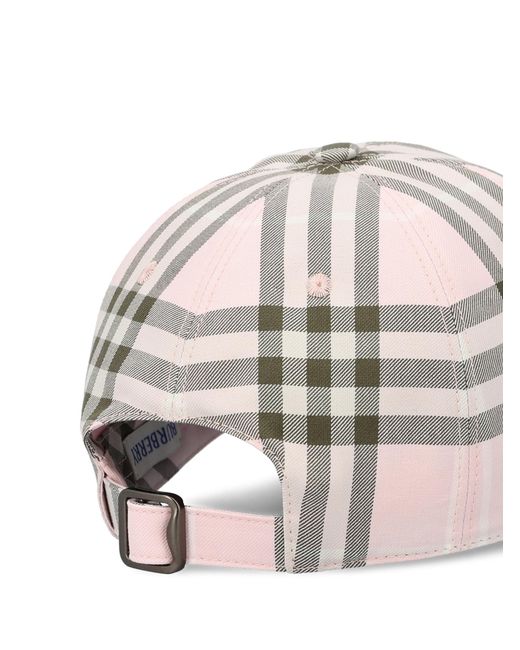 Burberry White Checked Baseball Cap