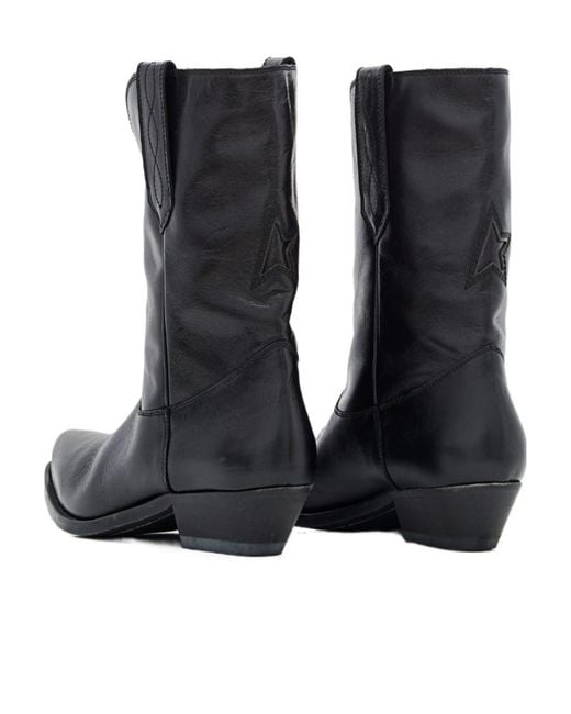 Golden Goose Deluxe Brand Black Wish Star Low Shiny Boots