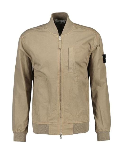 Stone Island Natural Compass-Logo Patch Bomber Jacket for men