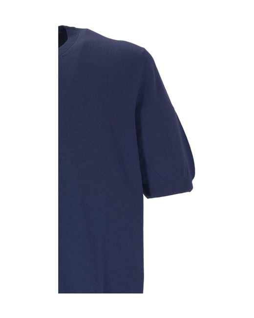 Gran Sasso Blue Short-Sleeve Sweater for men