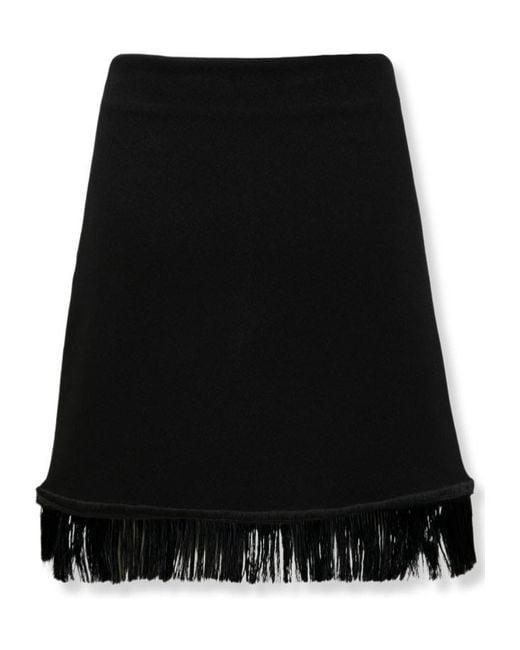 Jil Sander Black High Waist Fringed Mini Skirt